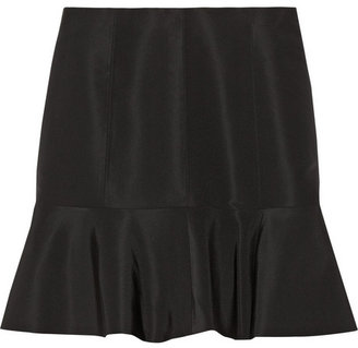 Tibi Fluted silk-faille mini skirt