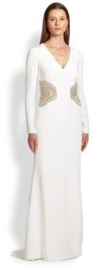 Emilio Pucci Embellished V-Neck Gown