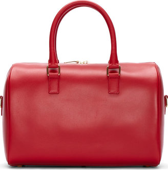 Saint Laurent Red Leather Duffle Bag