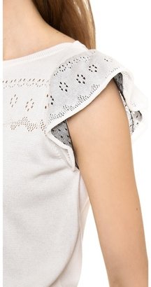 RED Valentino Flutter Sleeve Knit Top