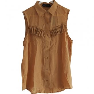 Urban Outfitters Beige Silk Top
