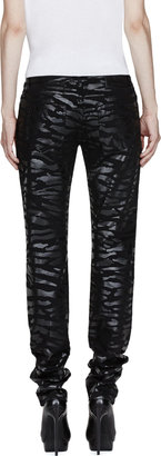 McQ Black Skinny Tiger Print Jeans
