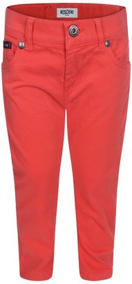 Moschino Boys Red Brushed Cotton Trousers