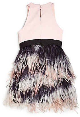 Milly Minis Girl's Ostrich Feather Knit Dress
