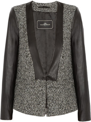 By Malene Birger Chium leather and metallic tweed jacket