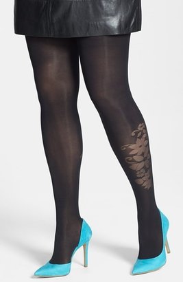 Pretty Polly 'Curves - Flower' Tights (Plus Size)