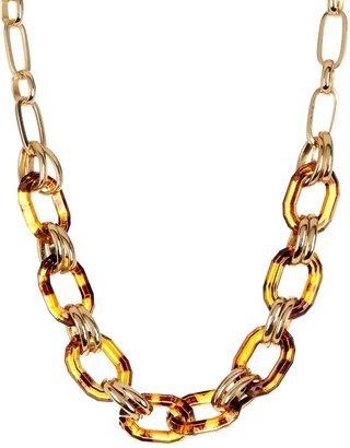 Kenneth Jay Lane Tortoise Resin Link Chain Necklace