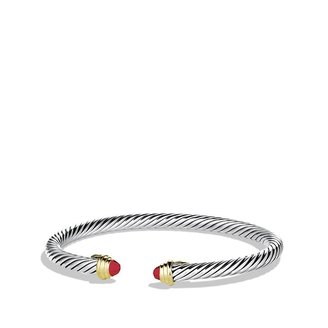 David Yurman Cable® Kids July Birthstone Small Bracelet with Ruby and Gold
