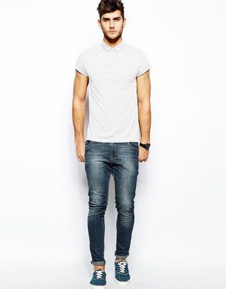 ASOS Polo Shirt In Jersey With Roll Sleeve