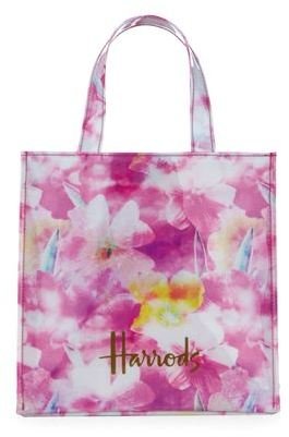 Harrods Small Photographic Floral Shopper Bag