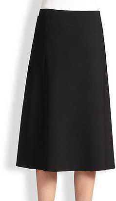 Donna Karan Wool & Silk Wrap Skirt