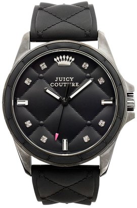 Juicy Couture Women's Stella Black Quilted Silicone Strap Watch 40mm 1901101