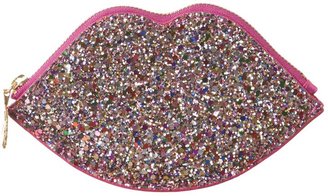 Lulu Guinness Glitter lips metallic coin purse