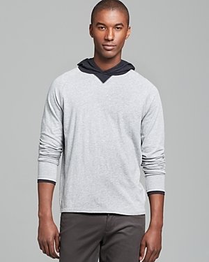Vince Double Layer Jersey Hoodie
