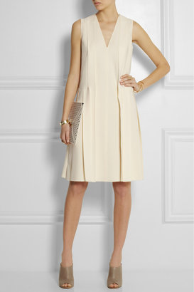 Cédric Charlier Pleated stretch-crepe dress