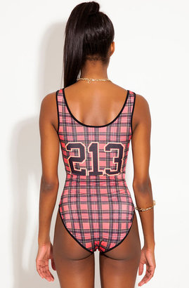 See You Monday The Plaid 213 Bodysuit
