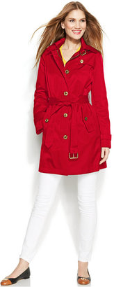 MICHAEL Michael Kors Hooded Belted Trench Coat