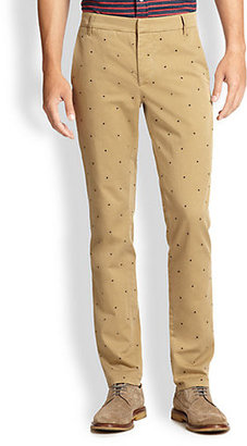 Band Of Outsiders Pin Dot Slim-Fit Cotton Pants