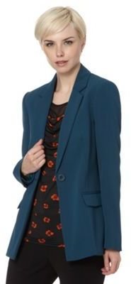 Betty Jackson Designer turquoise longline blazer