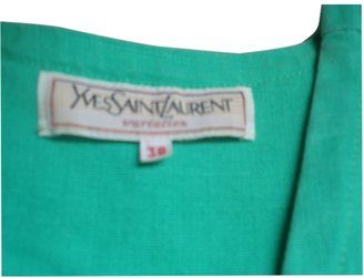 Saint Laurent Green Linen Dress