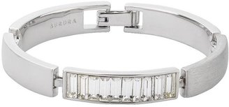 Swarovski AURORA made with Elements Clear Crystal Rhodium Plated Geometric Box Clasp Bracelet