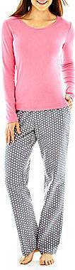 Liz Claiborne Long-Sleeve Shirt and Flannel Pants Pajama Set - Tall
