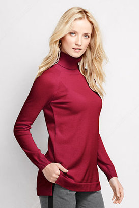 Lands' End Women's Year Round Cashmere Easy Turtleneck Tunic Sweater