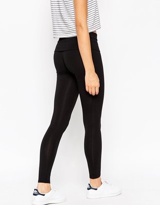 ASOS Soft Touch Leggings With Fold Over Waistband