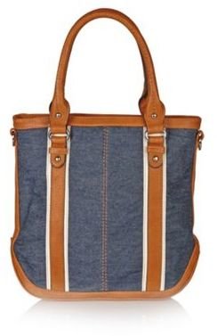 Lotus Denim/tan Scatter shopper handbags