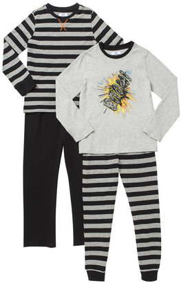 F&F 2 Pack of Boom Striped Pyjamas