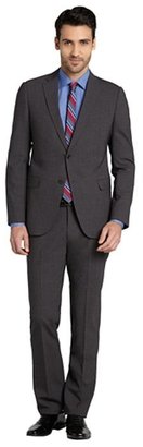 Armani 746 Armani grey wool 2 button suit with flat front pants