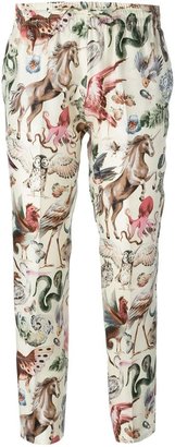 Valentino wild life print cropped trousers