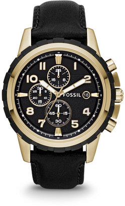 Fossil Dean Chronograph Leather Watch - Black