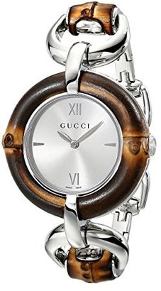 Gucci Women's YA132403 Bamboo Silver Sun-Brushed Dial Watch