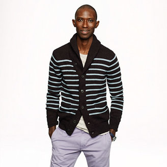 J.Crew Cotton shawl-collar cardigan in nautical stripe