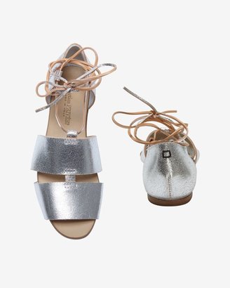 Collection Privée? Collection PRIVÉE Wrap Around Leather Cord Flat Sandal
