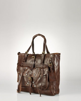 Polo Ralph Lauren Studded Moto Leather Tote