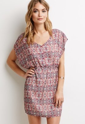 Forever 21 Printed Double-V Batwing Dress