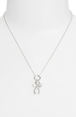 Nadri Wishbone & Clover Cluster Pendant Necklace