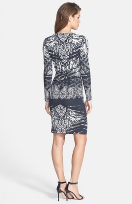 Nicole Miller Print Jersey Body-Con Sheath Dress