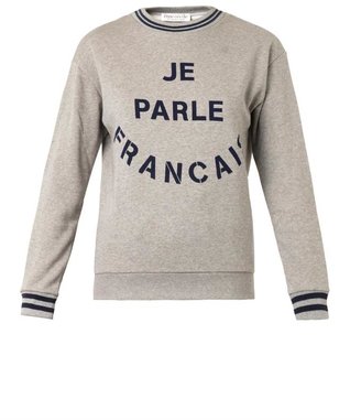 ÊTRE CÉCILE Je Parle Francais-print sweatshirt