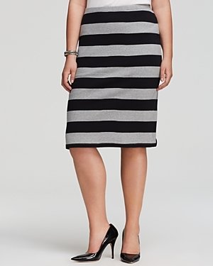 BB Dakota Plus Odele Stripe Skirt