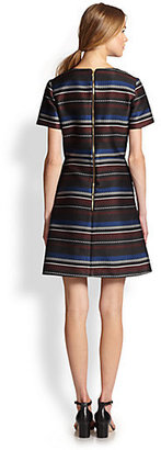 Suno Paneled Skirt Striped Dress