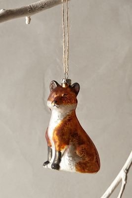 Anthropologie Glass Fox Ornament