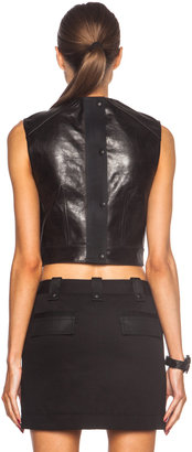 Alexander Wang Leather Cargo Crop Top with Patch Pockets