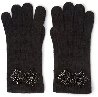 Forever 21 Beaded Cluster Knit Gloves
