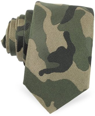 Valentino Camouflage Silk Narrow Tie