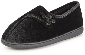 Sorbet Phyllis Velcro Front Moccasin Slippers - Black