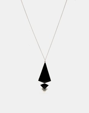ASOS Stacked Pendant Long Necklace - Black