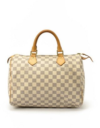 Louis Vuitton Pre-owned: white damier azur canvas 'Speedy 30' bag